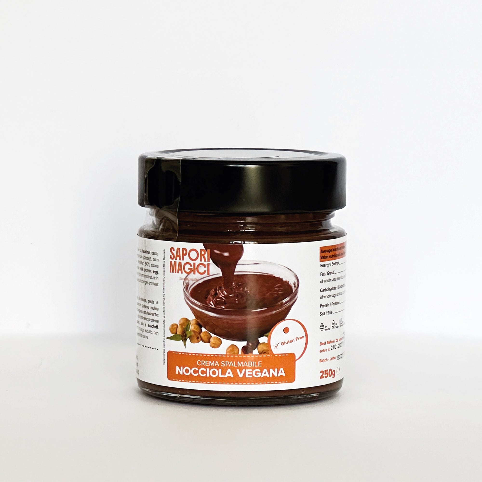 Crema spalmabile alla nocciola senza glutine e vegana