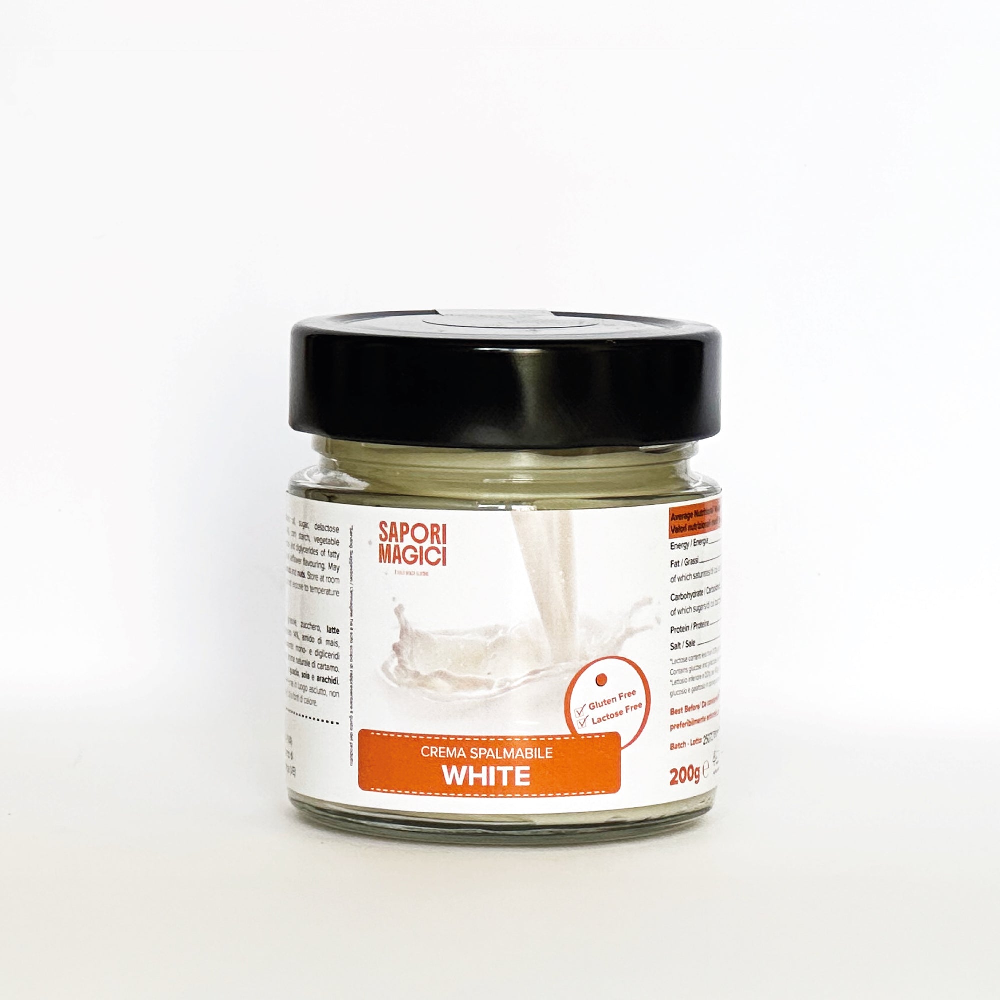 Crema spalmabile bianca senza glutine e senza lattosio
